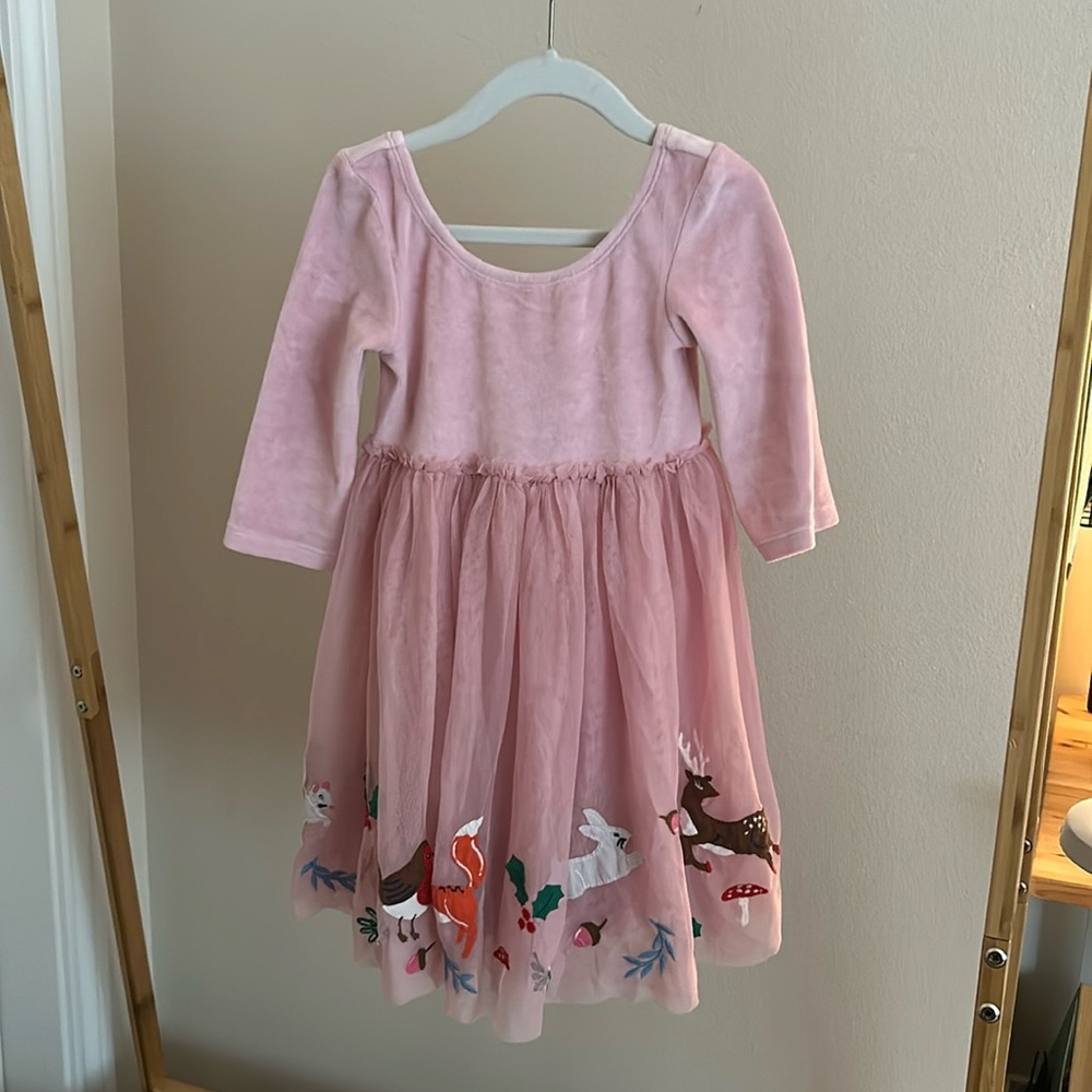 Velvet Tulle Dress with Appliqué Mini Boden